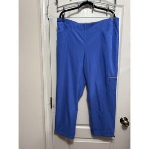 Zenergy by Chicos Blue Athletic Ankle Pants Zip Pocket Women's XL Size 3 Pull on